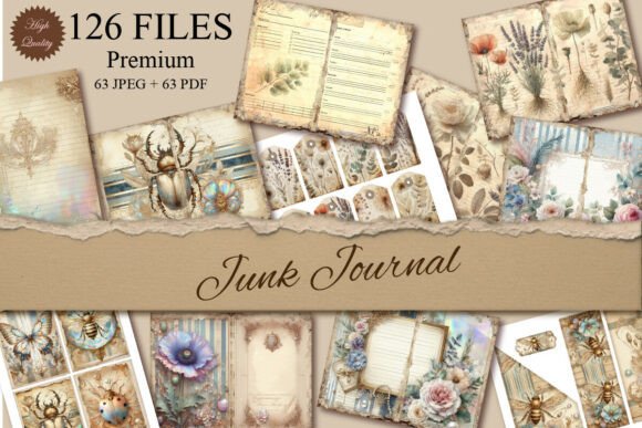 Botanical Notes Junk Journal Kit: A Designer's Asset