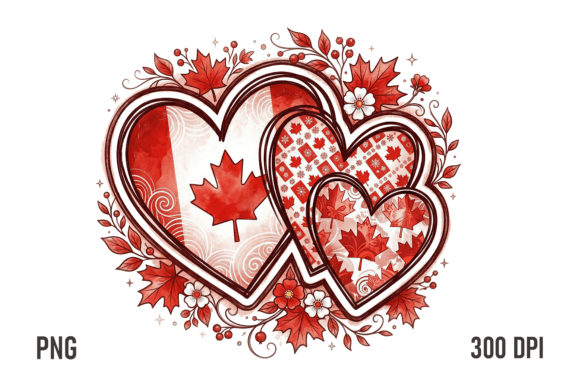 Canada Heart PNG Patriotic Maple Design: A Modern Emblem of Pride