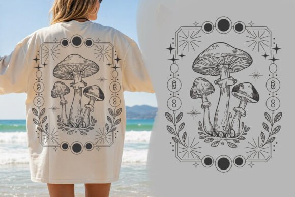 Celestial Mushroom PNG: Mystical Design for Creative Projects