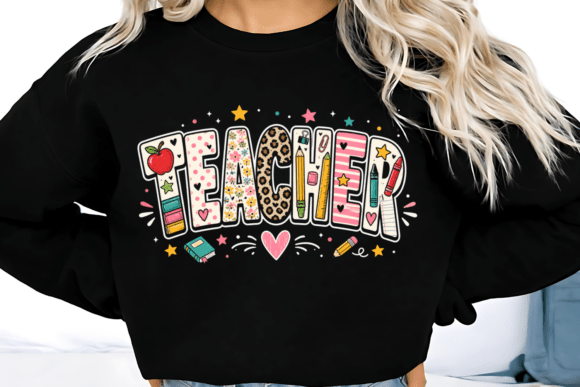 Cute Teacher Typography, Back to School: A Playful Design Asset