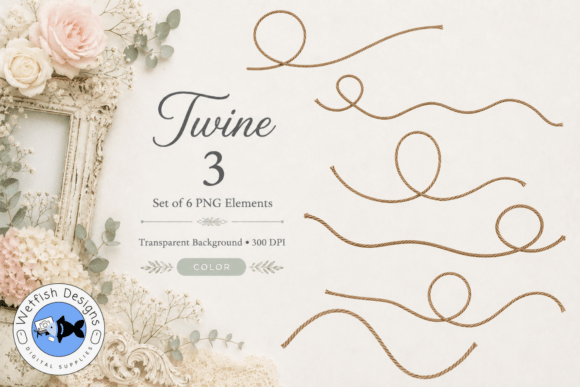 Elevate Your Designs with Rustic PNG Twine 3 Accents