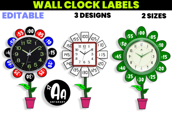 Flower Clock Labels: A Fresh Take on Analog Clock Number Design