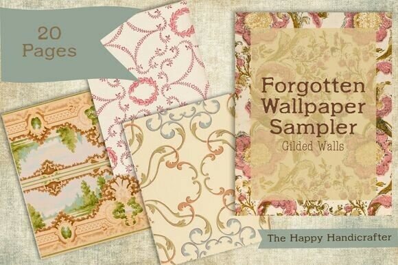 Gilded Walls Damask Papers: The Vintage Digital Texture Pack