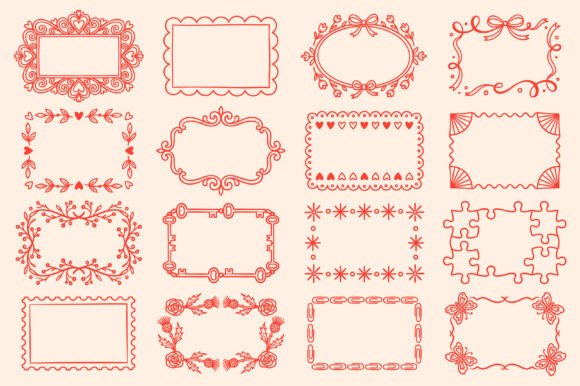 Hand-Drawn Whimsical Frame Bundle: A Designer's Toolkit for Charm