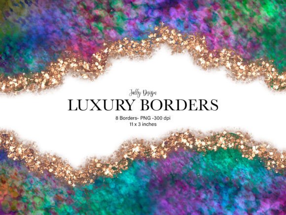 Iridescent Blue Borders Clip Art: A Designer's Go-To Accent