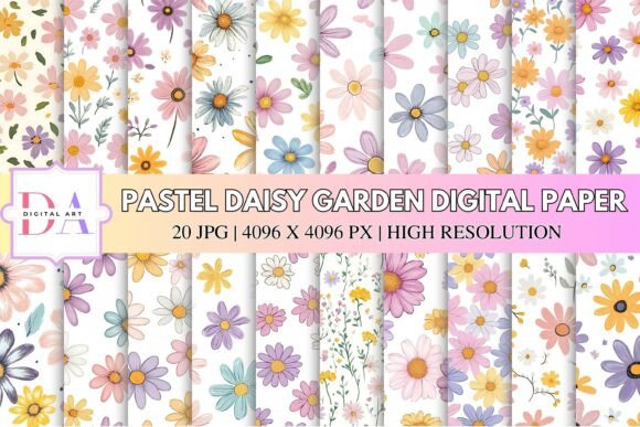 Pastel Daisy Garden Digital Paper: A Breath of Fresh Air for Designers