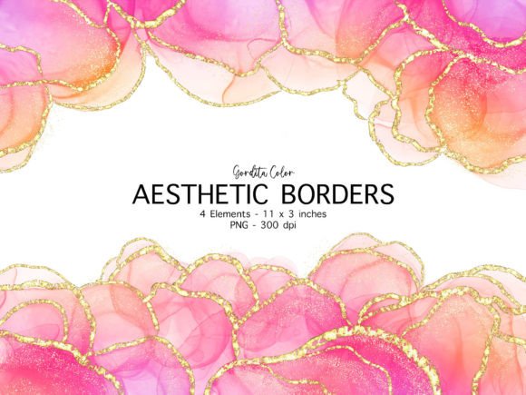 Sunset Colors Agate Borders Clip Art: A Natural Frame for Your Designs