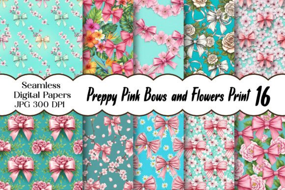 The Enduring Charm of Preppy Pink Bows and Flowers Print