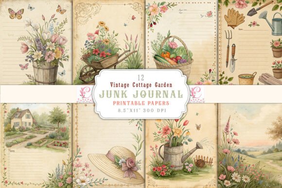 Unearthing the Charm of Vintage Cottage Garden Junk Journal Pages