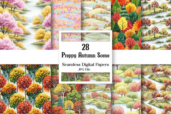 Warm Up Your Autumn Projects with Preppy Scene Digital Paper
