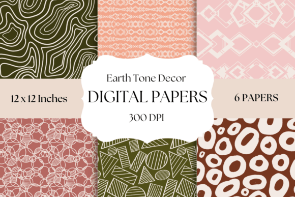 Warmth and Texture: Earth Tone Decor Digital Papers for Modern Design